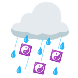 yin yang and cloud with rain