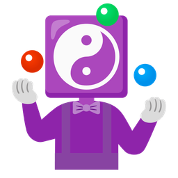 yin yang and clown face