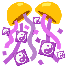 yin yang and confetti ball