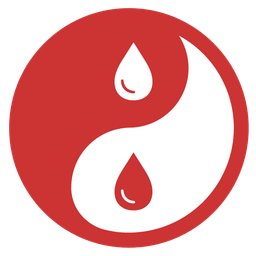 yin yang and drop of blood