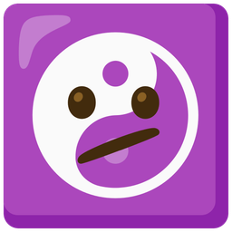 yin yang and face with diagonal mouth