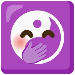 yin yang and face with hand over mouth