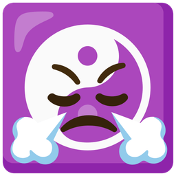 yin yang and face with steam from nose