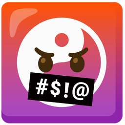 yin yang and face with symbols on mouth