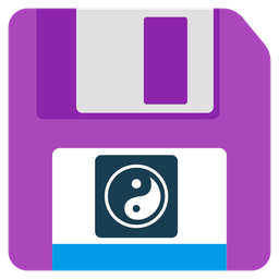 yin yang and floppy disk