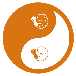 yin yang and fried shrimp