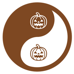yin yang and jack-o-lantern