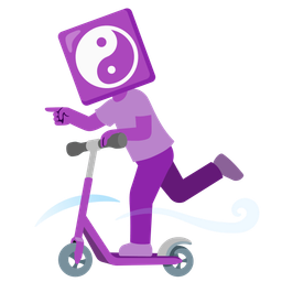 yin yang and kick scooter