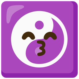 Yin yang and Kissing face with smiling eyes