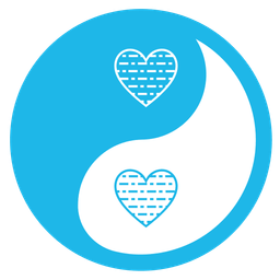 yin yang and light blue heart