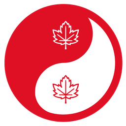 yin yang and maple leaf