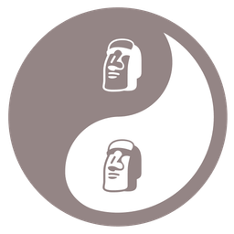yin yang and moai