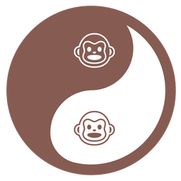 yin yang and monkey face