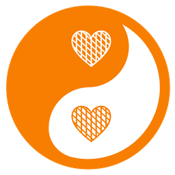 yin yang and orange heart