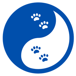 yin yang and paw prints