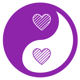 yin yang and purple heart