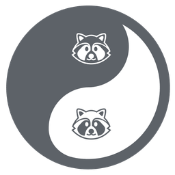 yin yang and raccoon