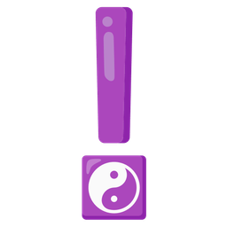 yin yang and red exclamation mark