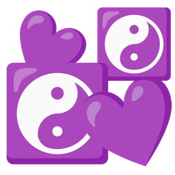 yin yang and revolving hearts