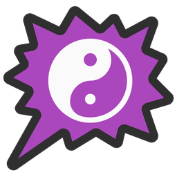 yin yang and right anger bubble