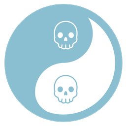yin yang and skull
