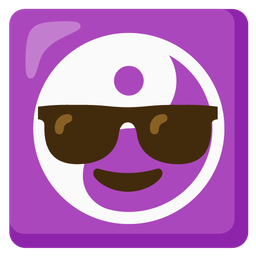 yin yang and smiling face with sunglasses
