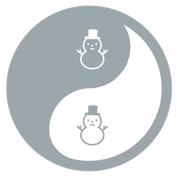 yin yang and snowman without snow