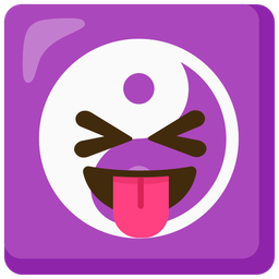 Yin yang and Squinting face with tongue