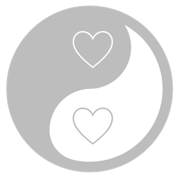yin yang and white heart