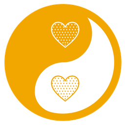 yin yang and yellow heart