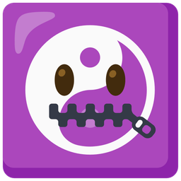 yin yang and zipper-mouth face