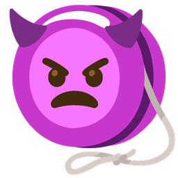 yo-yo and angry face with horns