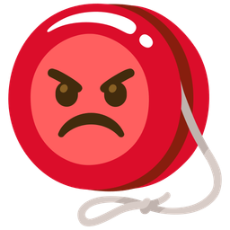 yo-yo and angry face