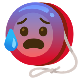 yo-yo and anxious face with sweat