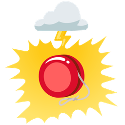yo-yo and cloud with lightning