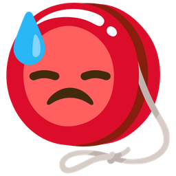 yo-yo and downcast face with sweat