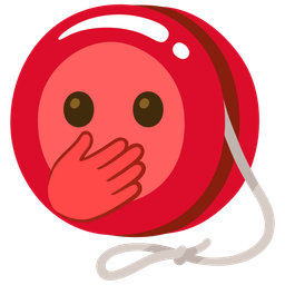 yo-yo and face with open eyes and hand over mouth