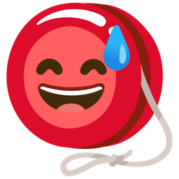 Yo-yo and Grinning face with sweat
