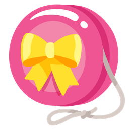 yo-yo and heart with ribbon