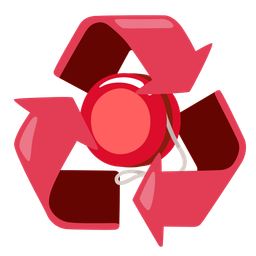 yo-yo and recycling symbol