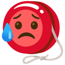 yo-yo and sad but relieved face