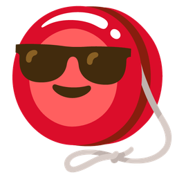 yo-yo and smiling face with sunglasses