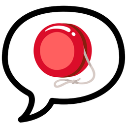 yo-yo and speech balloon