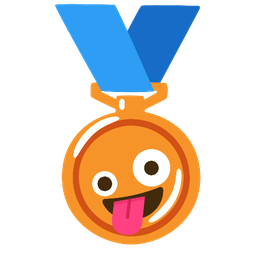 zany face and 3rd place medal