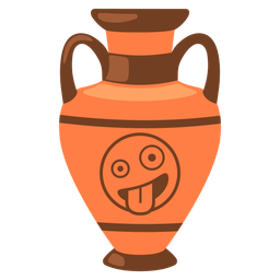 zany face and amphora