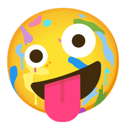 zany face and artist palette