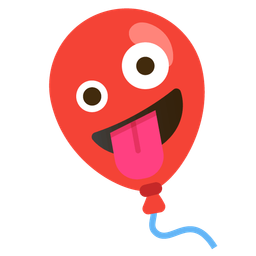 zany face and balloon