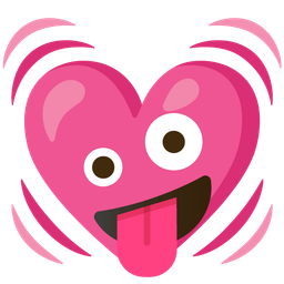 zany face and beating heart