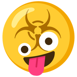 zany face and biohazard