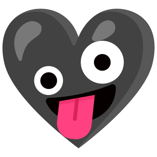 Zany face and Black heart